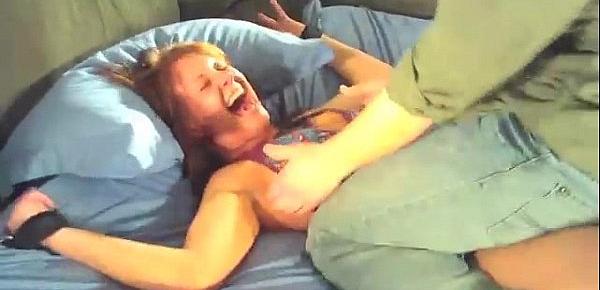  Amber tickle tied to bed